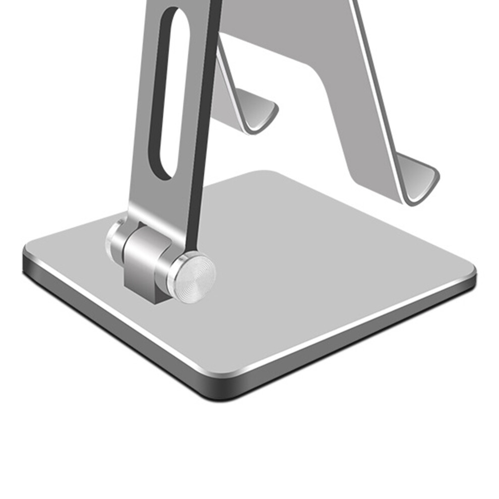 Silver Aluminum Alloy Foldable Tablet Holder, Anti-Slip, Portable
