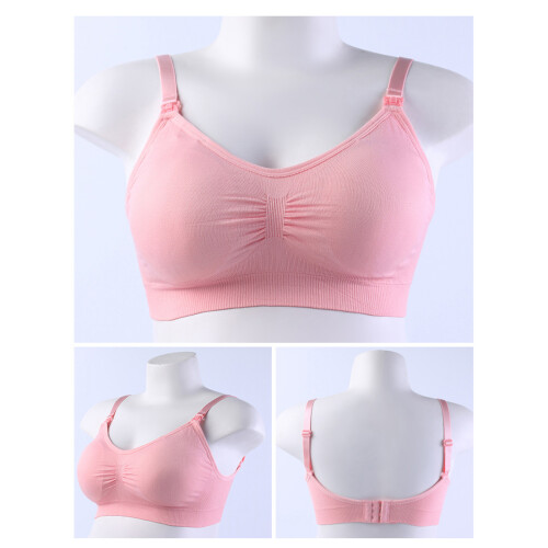 4PCS Black Wireless Nursing Bras U-Back Breathable Nylon XL 2