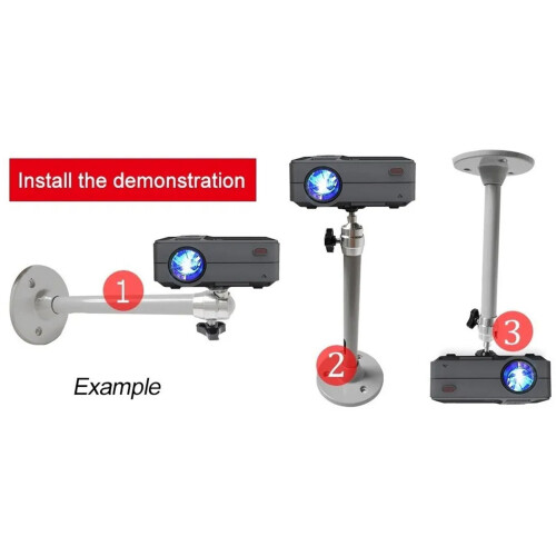 Universal 18mm Aluminum Ceiling Mount Bracket for Micro Projectors, Silver 2