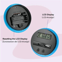 Pot à argent transparent avec compteur LCD, capacité de 18 cm pour enfants