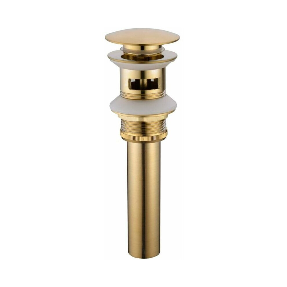 Pop Up Drain Stopper With Detachable Basket Stopper, Easy Installation For Homeowners, Solid Brass Ensures Longevity, Brushed Gold Finish Adds 9405630334180