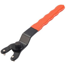 Låsemøtrikstiftnøgle, komfortabelt gummihåndtag, universal justerbar slibeskruenøgle til bænkslibere, geringssave, rundsave (10-46 mm)