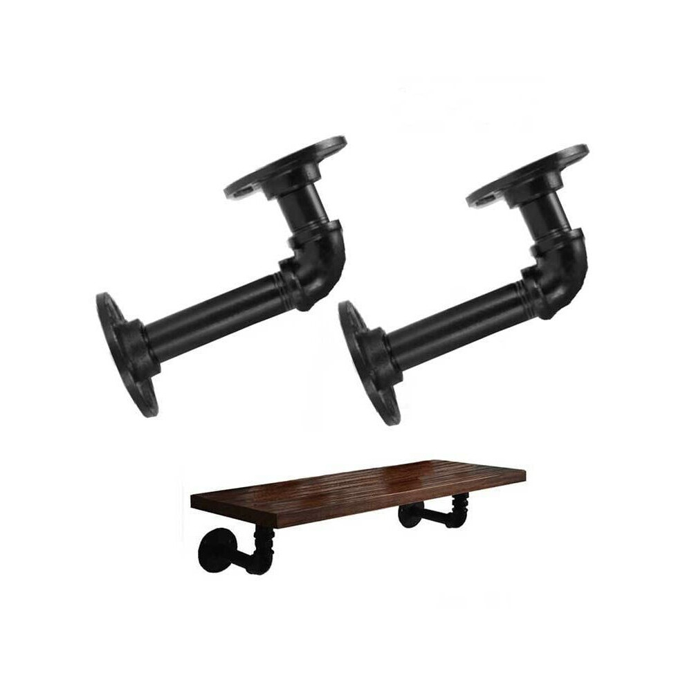 Reclaimed Wood Shelves With Black Industrial Pipe Brackets, Century Old Barnwood For Easy Assembly Wall Mount And Decorative Wall Shelving, 9405630035261