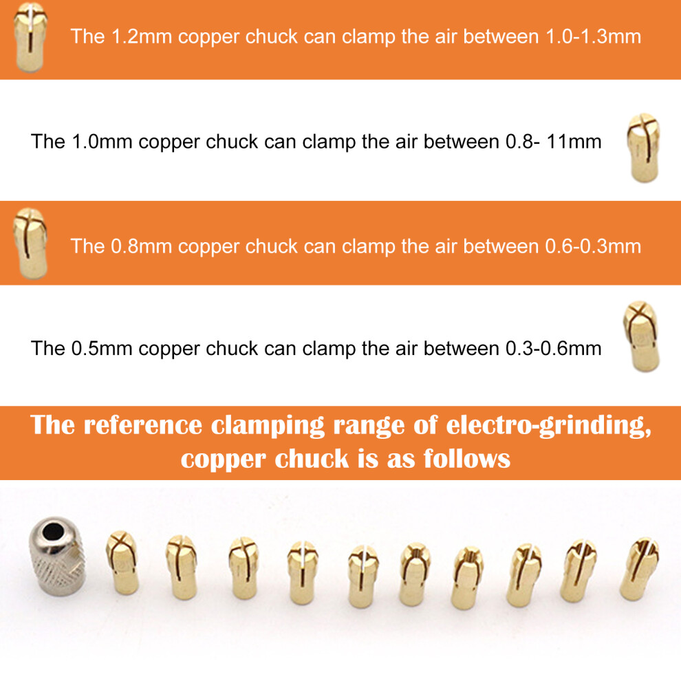 Precision Collet Kit For Rotary Tools, Wear Resistance Aluminum Collets With Securely Clamp Design, Keyless Chuck Mechanism For Fast Bit Changes, 9173940433816