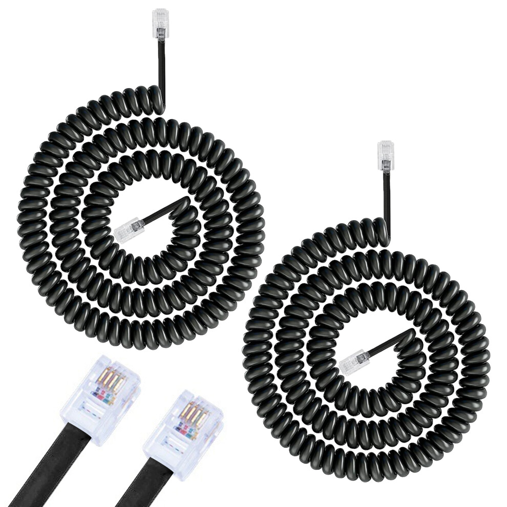 Coiled Telephone Cord, Universally Compatible with VoIP Telephones and PBX Systems, Flexible Polypropylene Insulation for Enhanced Durability-image-OPC-PPJCGZW-NEW