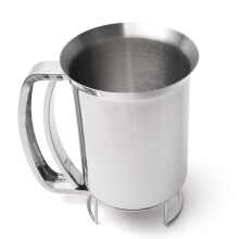 Batter Dispenser for Pancakes, Stainless Steel Food Grade Stainless Steel Professional Pancake Dispenser with Squeeze Handle, Drip Free Opening