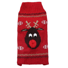 Dog Sweaters, Christmas Knitted Pet Warm Clothes with Reindeer Pattern Acrylic Fabric Breathable Stretchy High-quality Material, Sweater Costume Easy