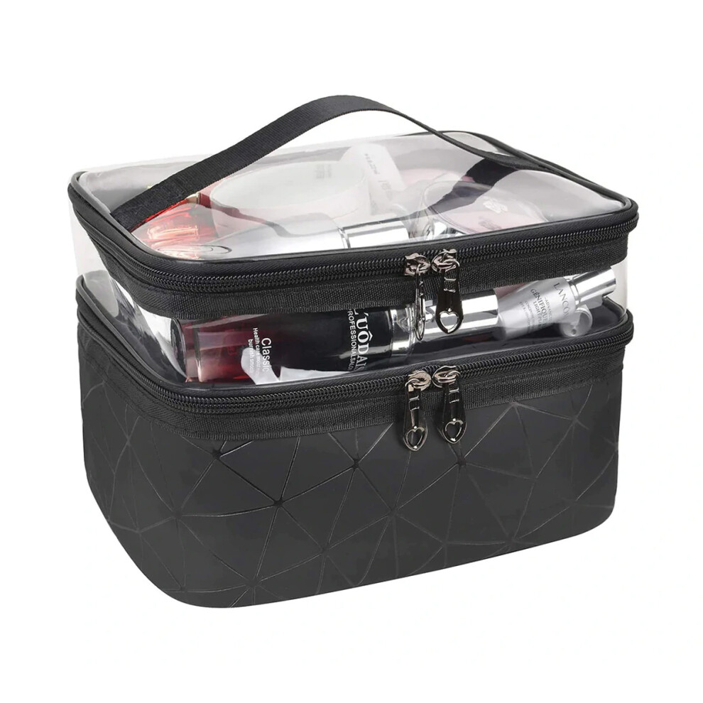 Transparent Top Layer Cosmetic Bag, Sturdy Waterproof Material Ensures Protection, Multifunctional Design for Various Uses and Gift Giving
