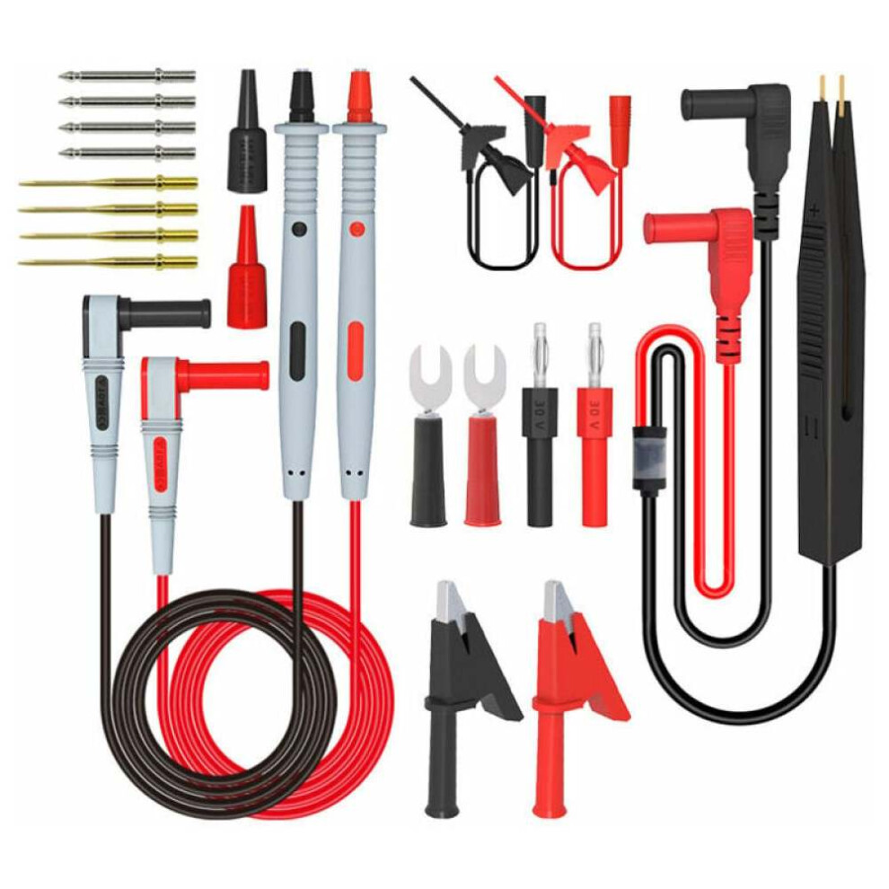 Multimeter Test Leads Kit, Professional Electrical Test Probes With Alligator Clips & Smd Ic Test Hooks, Replaceable Precision Sharp Probes For 9169997293565