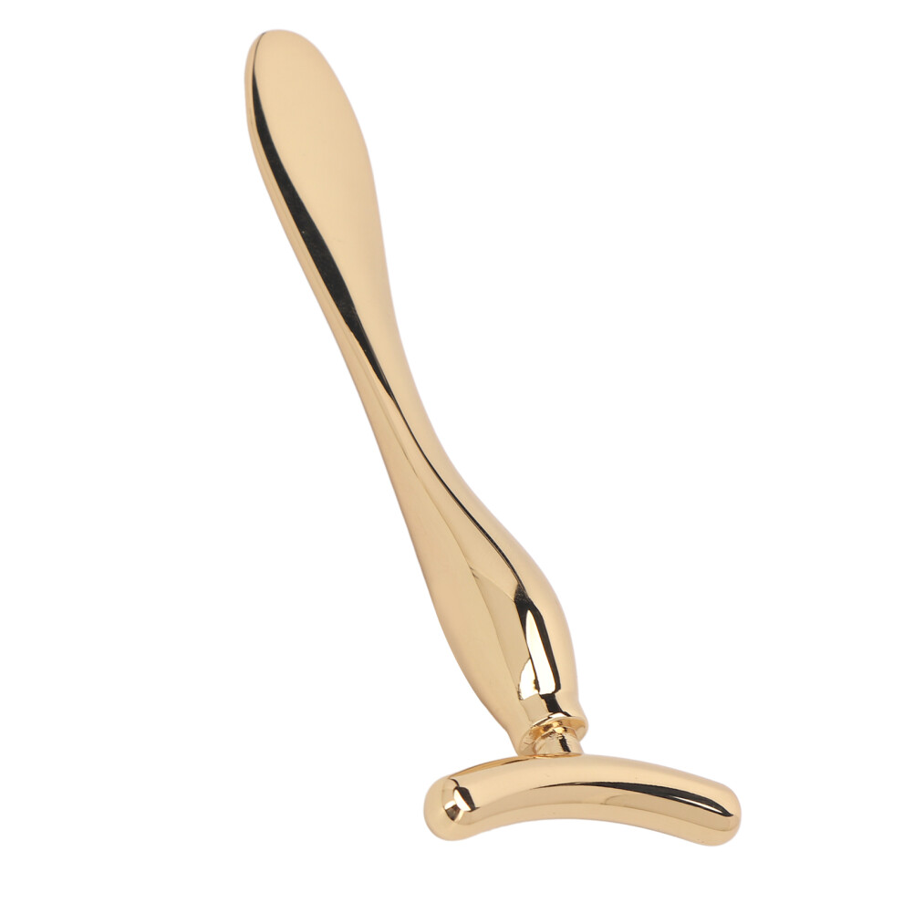 Gold/Cream Zinc Alloy Eye Applicator Massage Wand 9.6Cm For Puffiness Reduction