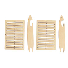 2 Stück Pappelholz-Webrahmen-Set für Bastel-Do-It-Yourself-Haushalt-Bildung