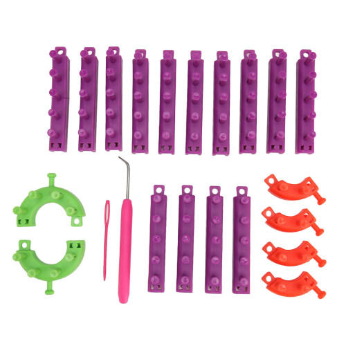 Kit per maglia fai da te in plastica portatile per realizzare coperte e sciarpe 1