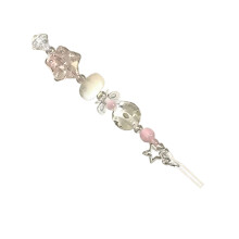 Sangle de téléphone avec pendentif en perle-Style court rose
