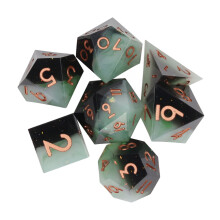 7PCS Resin Multi-Side Dice Set with Number Incisive Edge for Desktop Gaming