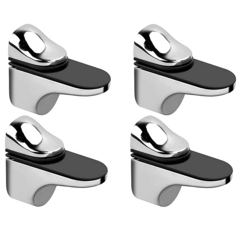 Glass Support For Floating Shelves, Wood Holder With Adjustable Glass Bracket Zinc Alloy Wall Mount Clamp, Sturdy Construction Rust Resistant For 9340959657650