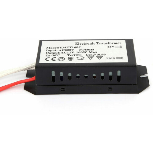 Transformator för belysning, dimbar transformator, elektronisk lågspänningstransformator, full effekt med stor allokering, 160W max, stabil effekt 1