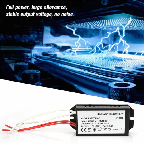 Transformator för belysning, dimbar transformator, elektronisk lågspänningstransformator, full effekt med stor allokering, 160W max, stabil effekt 2