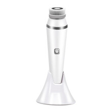 Portable Design, IPX7 Waterproof: 4-in-1 Travel-friendly Electric Facial Cleanser & Exfoliator, For Deep Cleansing & Revitalization (White)