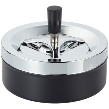 Modern Design Stainless Steel Ashtray, Spinning Tray For Discreet Ash Disposal, Light Weight And Portable For Indoor Outdoor Use Including Patio