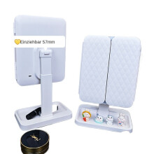 (Dreifarbiges Licht Einstellbar-Stütz stange Verstellbare Höhe (57mm) Wiederauf ladbar) LED-Schmink spiegel Desktop-Desktop mit Licht