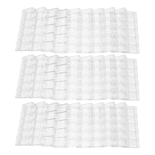 30Pcs Professional Acrylic Poker Chips 100 Chip Trays (Without Cover)