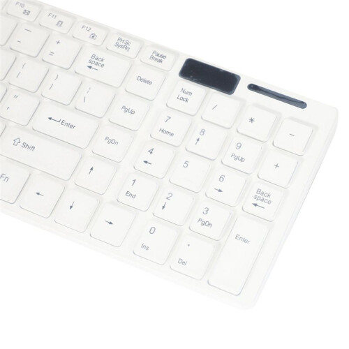 2X Wireless Slim White Keyboard + Wireless Optical Mouse Set for PC and Laptop 2