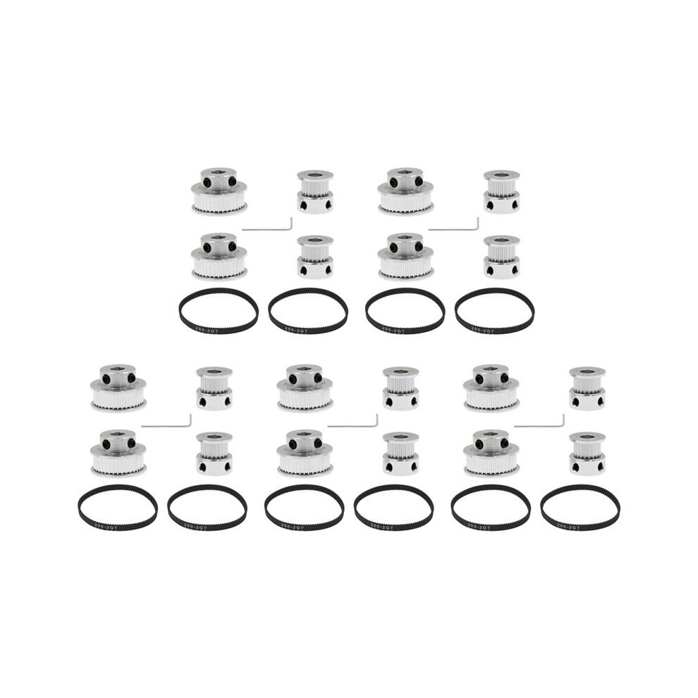 10 Sets Gt2 Timing Belt Idler Pulley Aluminum Synchronous Wheel Kit For 3D Printer Cnc Mechanical Drive 6032803604318
