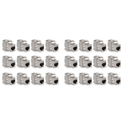 Module Jacks - 24 Piece CAT6A Shielded  Jack RJ45 Cat 6A Ethernet Module 10 Gbit with Metal Housing