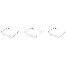 3X Unisex Flexible Rimless Reading Glasses Light Eyeglass 3.00 with Case