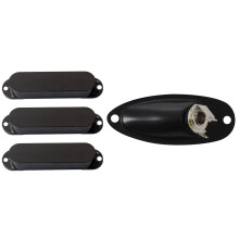 1 Set 1/4 Inch Loaded Guitar Output Mono Jack Plug Socket Plate & 1 Pcs Coil Pickup Cover Sealed Pickup Covers
