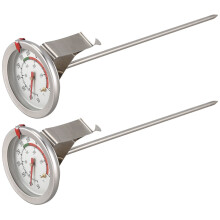 Handy 8 Inch Probe Deep Fry Meat Turkey Thermometer with 2 Inch Dial for BBQ Grill Pot Pan Kettle 50-550(2 Piece)