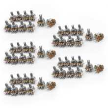 50PCS Top Adjustment Linear Dual Knurled Shaft Potentiometer 50K Ohm B50K