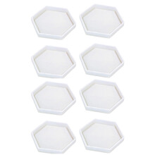 8 Pack Hexagon Silicone Coaster Molds Silicone Resin Mold, Clear Epoxy Molds for Casting with Cement and Polymer Clay