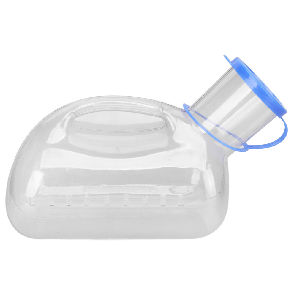 1000ML Portable Men Urinal with Lid Transparent Plastic Container for Elderly