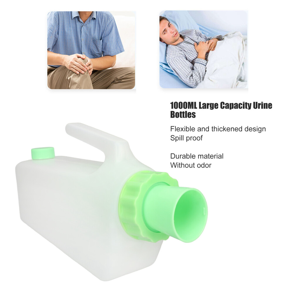 Durable 1000ML Travel Urinal Bottle with Spill-Proof Lid for Men