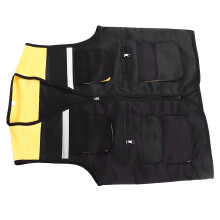 Arbeitsweste reflektierend mit mehreren Taschen, Schwarz, 3XL, für Bau- und Mechanikarbeiten
