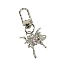Stylish Electric Guitar Keychain Pendant-pink diamond butterf