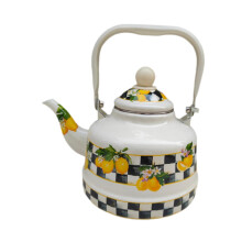 (1.1L) Durability Meets Elegance Lemon Enamel Pot Kettle Brewing Hot