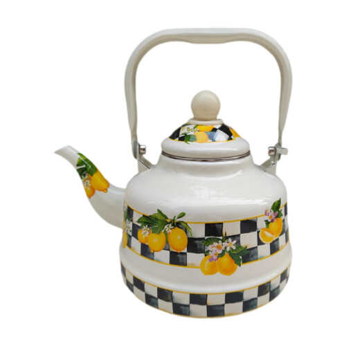 (1.1L) Durable Lemon Enamel Pot Water Jug Serving Cold Hot Drinks In Any 1
