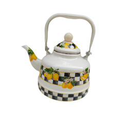 (1.1L) Creative Enamel Tea Kettle With Handle For Home Cafe Boiling Water Or
