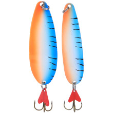 Metal Fishing Spoons for Unpredictable Action, Lifelike Fish Pattern Spoons with Reinforced Sharp Hooks for Freshwater & Saltwater, Portable Fishing G