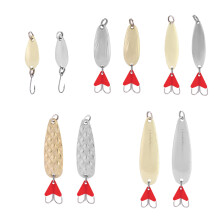 Leurres cuillères en métal moulé dur, cuillères de pêche réalistes à nageoires ondulantes pour eau douce et eau salée, cuillères en métal
