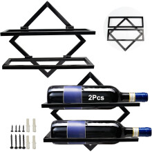 Wine Bottle Display Rack, Premium Material Metal Wine Holder with Wide Applications for Home Kitchen Bar Use, Easy to Install Wall Mounted Storage