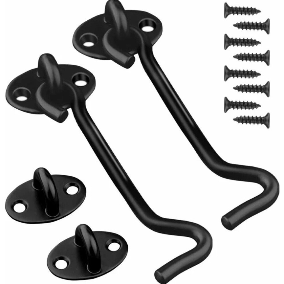 Cabin Hook For Windows, 8 Inch Stainless Steel Privacy Hooks With Optimal Curvature, Heavy Duty & Non-Fading, Widely Application For Sliding Doors & 9433291818732