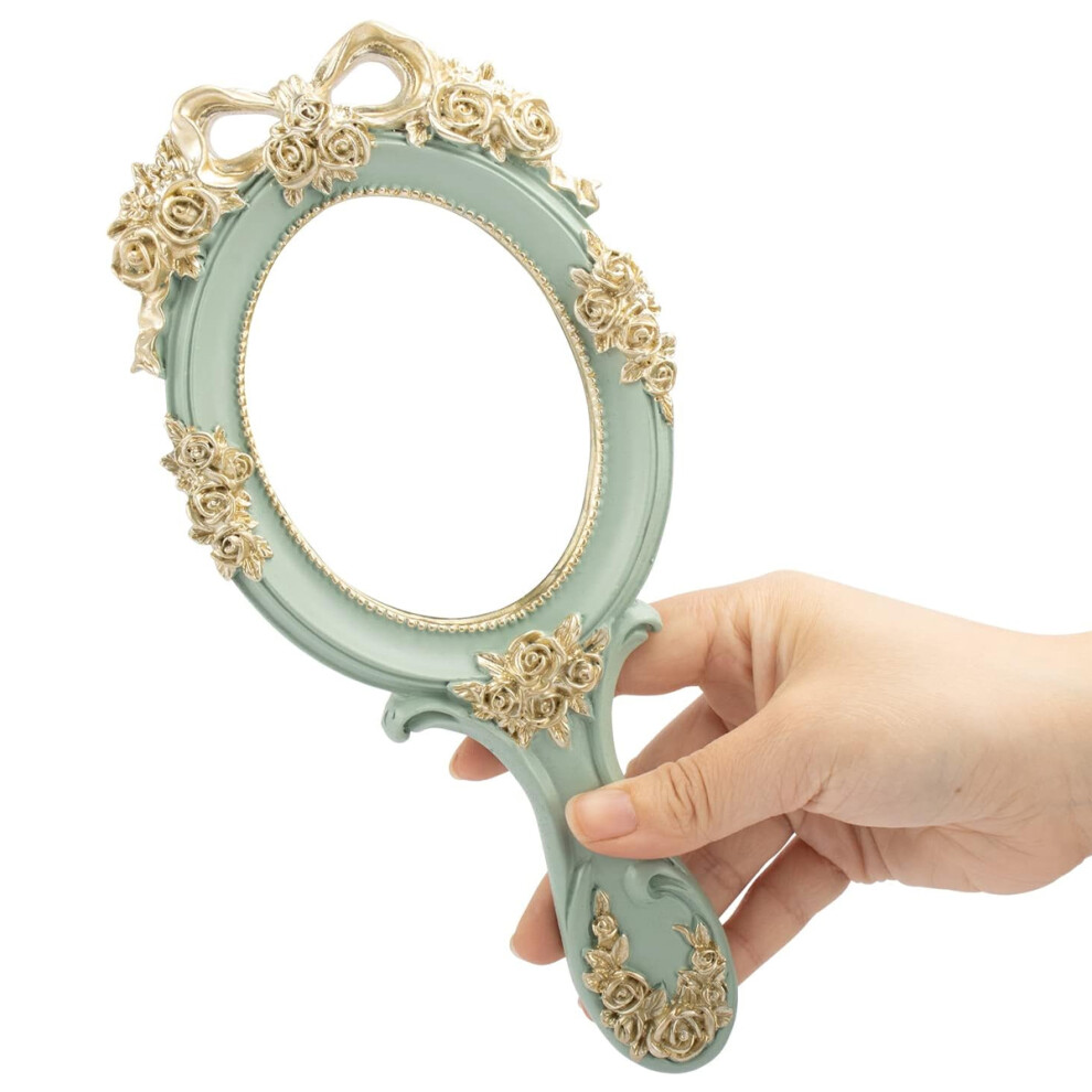 Lightweight and Portable Handheld Mirror for Travel and Daily Use, Portable Vanity Mirror Elegant Design Princess Style High-Definition Clear Mirror