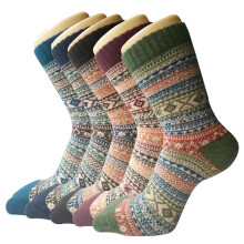 Wollen sokken voor dames, warme, dikke gebreide wintersokken met versterkte hiel en teen, zachte vintage casual thermische sokken voor dagelijks