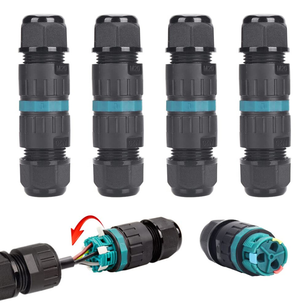 Outdoor Cable Connector With Ip68 Rating, Uv Resistance Waterproof Splice Box For Landscape Lighting, High Temperature Resistance Junction Box With 9173940270756