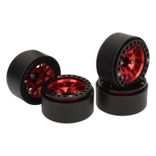 4 Stück Aluminiumlegierung RC Beadlock-Felgen 1,9 Zoll Rot für RC-Crawlers