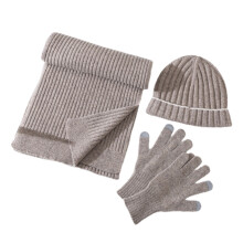 Winterse gebreide accessoireset voor mannen en vrouwen, touchscreen handschoenen met muts en sjaal, superwarme bescherming, scheurbestendig,