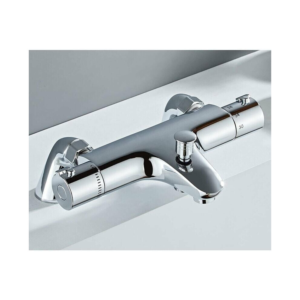 Turbo Thermostatic Bathtub Mixer, Wall Mounted For A Sleek Look, Cold Hot Water Switch For Versatile Use, Starlight Finish For A Luxurious Feel 9173940445796